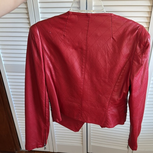 Red faux leather jacket - Picture 2 of 8